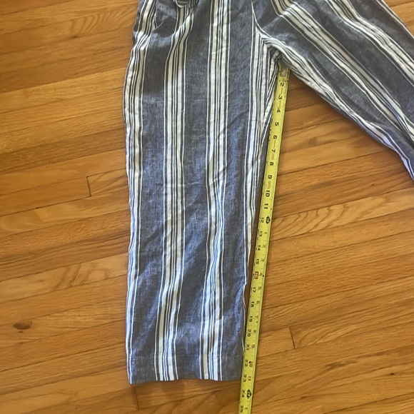 Rails Kyra Seaport Stripe Linen Blend Beachy Belted Boho Jumpsuit - Medium - Picture 10 of 12